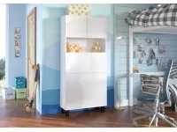 Складной стол со стеллажом HOMI глянцевый белый pilt 6