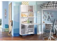 Складной стол со стеллажом HOMI глянцевый белый pilt 7