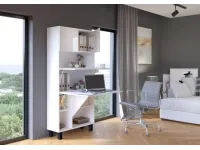 Складной стол со стеллажом HOMI глянцевый белый pilt 2