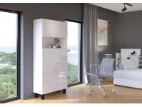 Складной стол со стеллажом HOMI глянцевый белый pilt 3