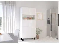 Складной стол со стеллажом HOMI глянцевый белый pilt 4