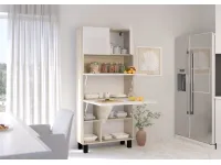 Складной стол со стеллажом HOMI сонома/белый pilt 5