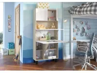 Складной стол со стеллажом HOMI сонома/белый pilt 7