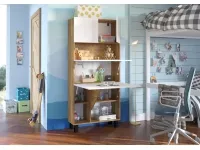 Складной стол со стеллажом HOMI дуб/белый pilt 7