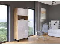 Складной стол со стеллажом HOMI дуб/белый pilt 3