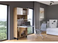 Складной стол со стеллажом HOMI дуб/белый pilt 2