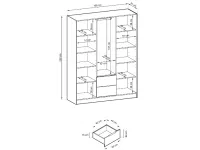 Шкаф NELLY 3D с зеркалом pilt 11