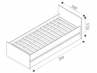 Кровать 80x200 COSMO C08 - Белый pilt 4