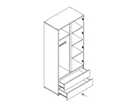 Шкаф для одежды COSMO C02 - Белый pilt 3