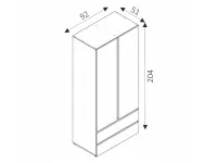 Шкаф для одежды COSMO C02 - Белый pilt 4