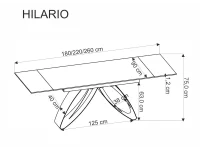 Pikendatav laud HILARIO must marmor pilt 6