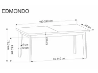 Стол раздвижной EDMONDO натуральный pilt 18