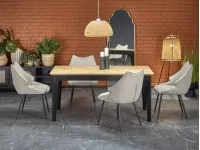 Pikendatav laud EDMONDO naturaalne/must pilt 2