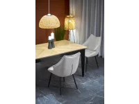 Pikendatav laud EDMONDO naturaalne/must pilt 6