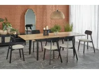 Pikendatav laud EDMONDO naturaalne/must pilt 3