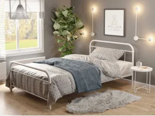 Voodi 90x200 LINDA 90 valge pilt