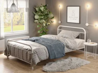 Voodi 120x200 LINDA 120 valge pilt