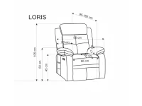 Кресло LORIS recliner электрический - Бежевый pilt 4