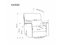 Кресло KARIM recliner - Серый pilt 5