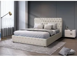 Voodi 160x200 BELINDA tõstemehhanismiga - Helehall