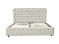 Voodi 160x200 BELINDA tõstemehhanismiga - Helehall pilt 6