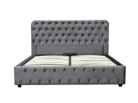 Voodi 160x200 BELINDA tõstemehhanismiga - Tumehall pilt 6