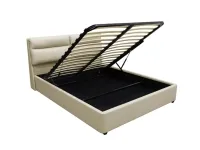 Voodi 160x200 AURORA tõstemehhanismiga - Helebeež pilt 3