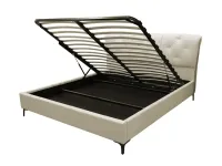 Voodi 180x200 BIANCA tõstemehhanismiga - Beež pilt 3