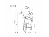 Барный стул низкий H 123 серый pilt 4