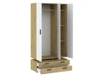 Riidekapp BASIC TWO 3D4S - Valge / artisan pilt 3