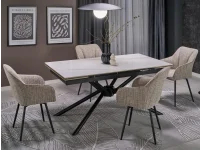 Стол раздвижной VITORINO белый мрамор pilt 2