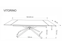 Стол раздвижной VITORINO белый мрамор pilt 9