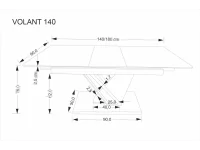 Стол раздвижной VOLANT 140-180 pilt 8
