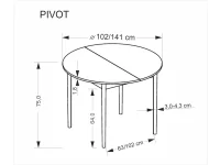 Стол раздвижной PIVOT дуб артисан pilt 8