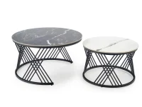 Diivanilaud FLAMINGO (2 tk) - valge / must marmor pilt 3