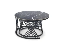 Diivanilaud FLAMINGO (2 tk) - valge / must marmor pilt 6