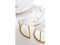 Журнальный стол GILDA  (3 шт) белый / золтой pilt 3