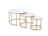 Журнальный стол GILDA  (3 шт) белый / золтой pilt 5