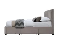 Voodi 160x200 GRACE  beež samet pilt 5