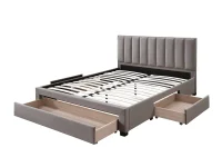 Voodi 160x200 GRACE  beež samet pilt 3