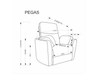 Tugitool PEGAS elektriline recliner - Hall pilt 10