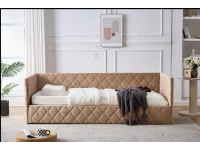 Кровать 90x200 ELIZA с подъемным механизмом - Бежевая pilt 4