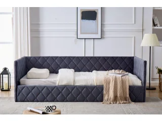 Кровать 90x200 ELIZA с подъемным механизмом - Серая pilt