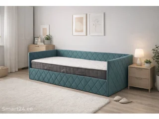 Voodi 90x200 ELIZA tõstemehhanismiga - Türkiissinine pilt