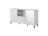 Chest of drawers ABETO mat white/ gloss white pilt 3