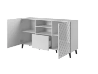 Chest of drawers ABETO mat white/ gloss white pilt 4