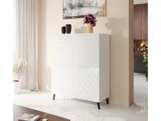 CABINET 100 ABETO mat white/ gloss white pilt