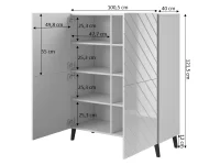 CABINET 100 ABETO mat white/ gloss white pilt 5