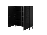 Chest of drawers ABETO mat black/ gloss black pilt 4