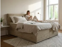 Континентальная кровать 160х200 CONTI - Tilia 03 кремовый pilt 3